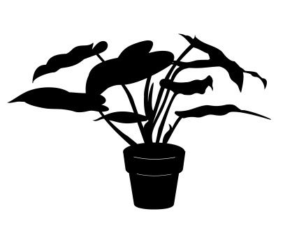 طرح گیاه خانه سایه گیاه - house plant silhouette - برای دستگاه CNC چوب و لیزر (سی ان سی)