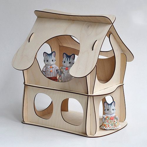 طرح قالب خانه برای برش لیزری - house template for laser cut ve - برای دستگاه CNC چوب و لیزر (سی ان سی)