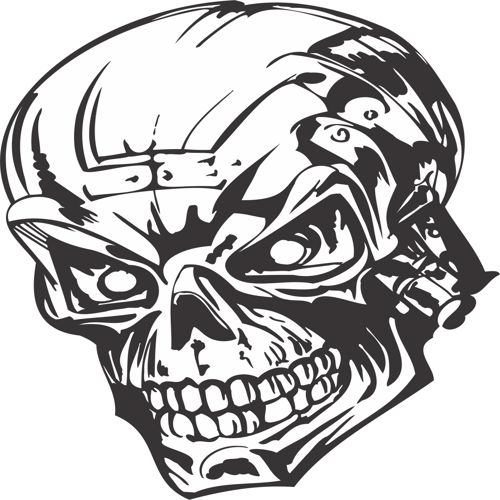طرح جمجمه انسان شیطان - human evil skull - برای دستگاه CNC چوب و لیزر (سی ان سی)