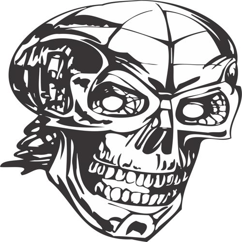 طرح اسکلت جمجمه انسان - human skull skeleton - برای دستگاه CNC چوب و لیزر (سی ان سی)
