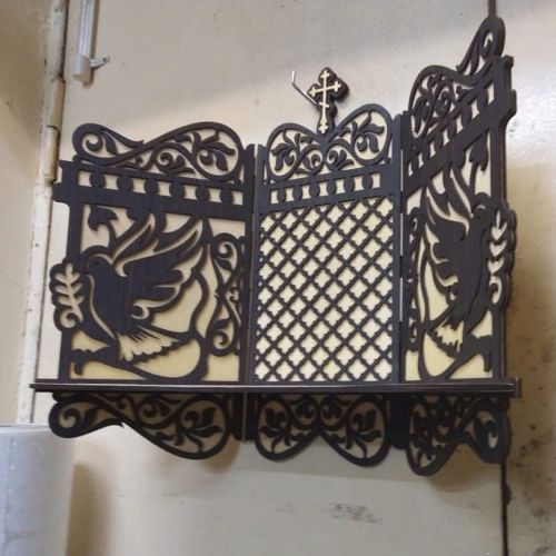 طرح وکتور آماده برش قفسه چوبی آیکون‌ستازی برای دستگاه CNC چوب و لیزر ( سی ان سی )