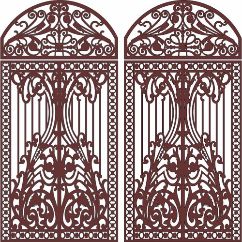 طرح قوس آهنی گلدار صفحه برای برش لیزری - iron arches floral screen design for laser cut ve - برای دستگاه CNC چوب و لیزر (سی ان سی)