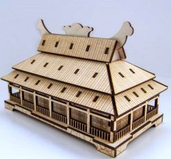 طرح مدل خانه به سبک ژاپنی برای برش لیزری cnc - japanese style house model for laser cut cnc ve - برای دستگاه CNC چوب و لیزر (سی ان سی)