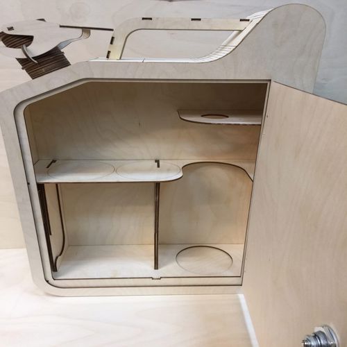 طرح وکتور ساخت یک استند یا بار نوشیدنی به شکل گالن بنزین برای برش - jerrycan wine bar 3mm laser cut - برای دستگاه CNC چوب و لیزر (سی ان سی)