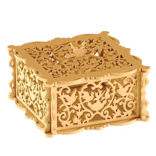 طرح پروژه‌های برش لیزری جعبه جواهرات ساخته شده از چوب چوب - jewelry box laser cut projects made of wood - برای دستگاه CNC چوب و لیزر (سی ان سی)