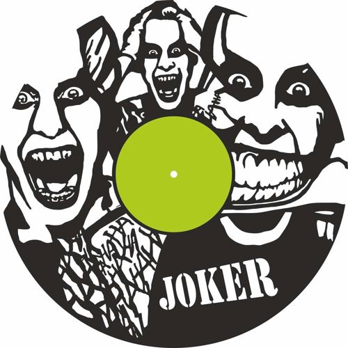 طرح ساعت دیواری صفحه وینیل جوکر لیزری - joker vinyl record wall clock laser cutting ve - برای دستگاه CNC چوب و لیزر (سی ان سی)