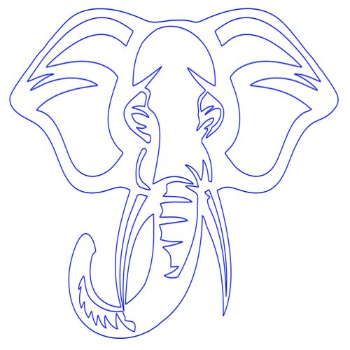 طرح فیل حیوان جنگلی - jungle animal elephant - برای دستگاه CNC چوب و لیزر (سی ان سی)
