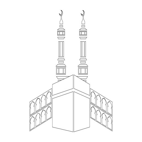 طرح وکتور  خانه کعبه خانه خدا چوبی برای برش - kaba shareef - برای دستگاه CNC چوب و لیزر (سی ان سی)
