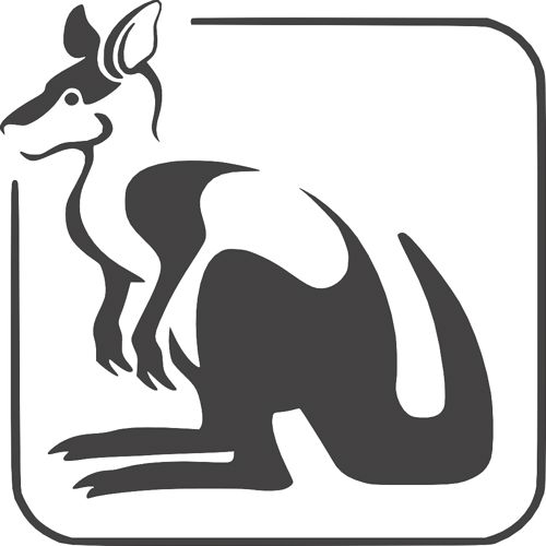 طرح لوگوی کانگورو - kangaroo logo - برای دستگاه CNC چوب و لیزر (سی ان سی)