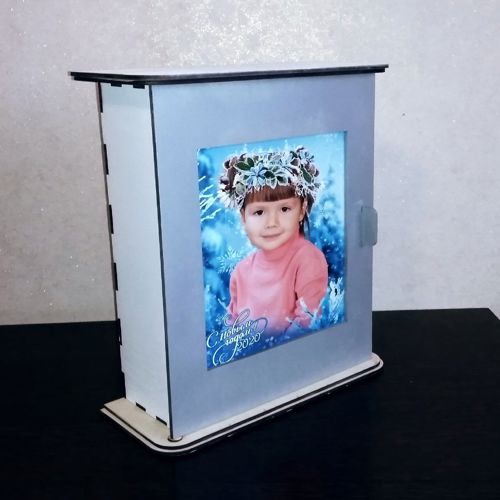 طرح جاکلیدی جعبه نگهداری کلید با قاب عکس برای برش لیزری - key cabinet key storage box with photo frame for laser cut ve - برای دستگاه CNC چوب و لیزر (سی ان سی)