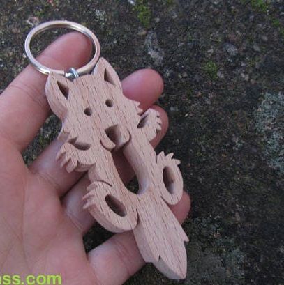 طرح جاکلیدی چوبی حلقه دوزی لیزری - key chain wooden loup farceur for laser cut ve - برای دستگاه CNC چوب و لیزر (سی ان سی)