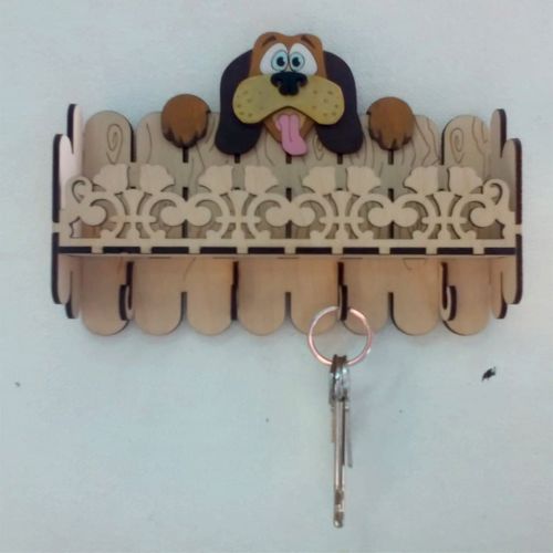 طرح آویز کلید سگ میلی‌متری برای برش لیزری - key hanger dog 3mm for laser cut ve - برای دستگاه CNC چوب و لیزر (سی ان سی)
