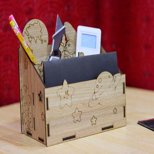 طرح kid-desk-pen-holder-remote-and-pencil-box-desk-organizer-3mm-laser-cut-ve