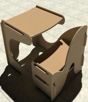طرح میز میز کودک با صندلی میز مطالعه طرح برش لیزر cnc روتر - kids desk with chair study desk laser cut cnc router plans ve - برای دستگاه CNC چوب و لیزر (سی ان سی)