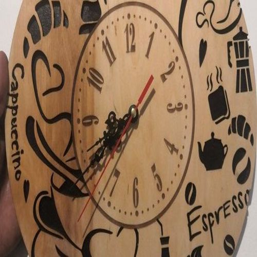طرح ساعت آشپزخانه لیزری - kitchen clock for laser cut - برای دستگاه CNC چوب و لیزر (سی ان سی)