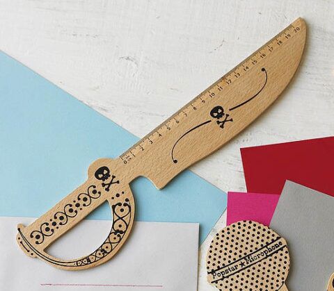 طرح خط‌کش چوبی به شکل چاقو برای برش لیزری - knife shaped wooden ruler for laser cut ve - برای دستگاه CNC چوب و لیزر (سی ان سی)