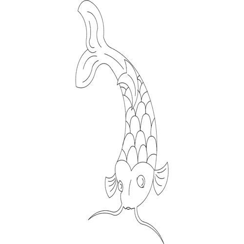 طرح ماهی کوی ماهی - koi fish - برای دستگاه CNC چوب و لیزر (سی ان سی)