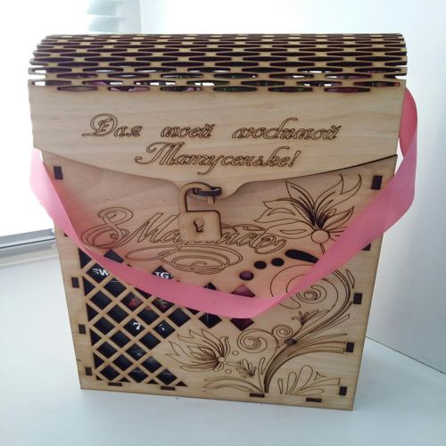 طرح وکتور  جعبه چوبی نگهدارنده بطری نوشابه  برای برش - korobka dlya vina for laser cut ve - برای دستگاه CNC چوب و لیزر (سی ان سی)