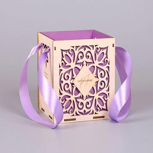 طرح وکتور  جعبه جواهرات و گلدان کادویی برای گل برای برش - korobka pod tsvety for laser cut ve - برای دستگاه CNC چوب و لیزر (سی ان سی)