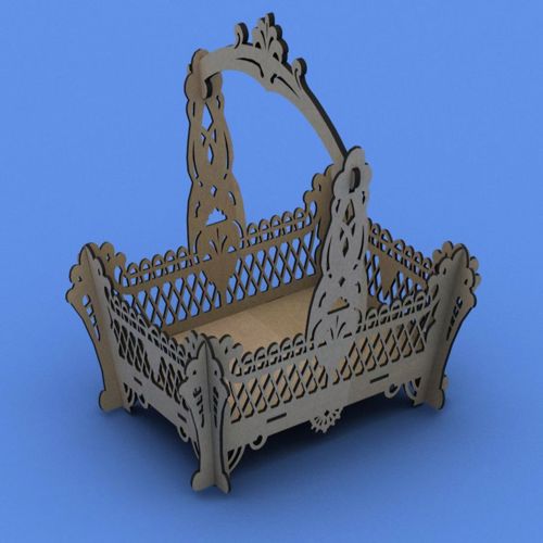 طرح سبد کورزینکا سبد - korzinka basket - برای دستگاه CNC چوب و لیزر (سی ان سی)