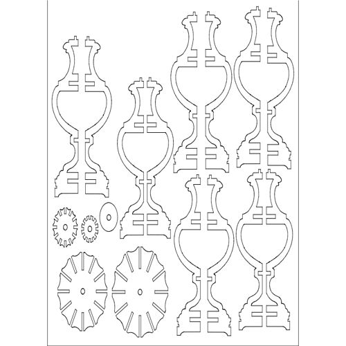 طرح لامپ دوبعدی تخت قالب - lamp 2d flat template - برای دستگاه CNC چوب و لیزر (سی ان سی)