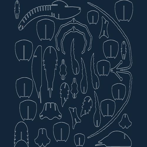 طرح وکتور پازل برای برش - langust iz fanery palinurus - برای دستگاه CNC چوب و لیزر (سی ان سی)