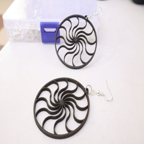 طرح گوشواره‌های دایره‌ای بزرگ لیزری - large circular earrings laser cut ve - برای دستگاه CNC چوب و لیزر (سی ان سی)