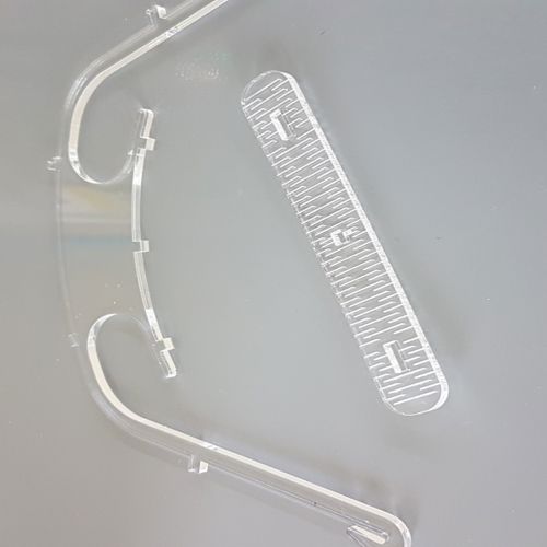 طرح وکتور  هولدر و آویز لباس پلاستیکی  برای برش - laser cur covid 19 face mask frontale pour visiere 3mm - برای دستگاه CNC چوب و لیزر (سی ان سی)