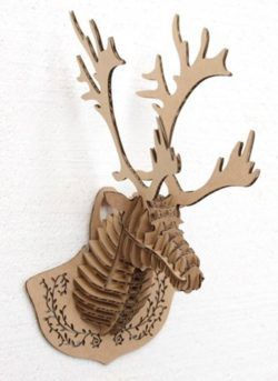 طرح مدل سر گوزن سه بعدی برش لیزری - laser cut 3d deer head model - برای دستگاه CNC چوب و لیزر (سی ان سی)