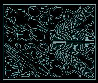 طرح پازل سه بعدی برش لیزری اژدها مگس میلی‌متری الگو - laser cut 3d puzzle dragon fly 2mm template - برای دستگاه CNC چوب و لیزر (سی ان سی)