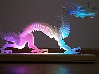 طرح قالب چراغ اژدها پازل برش لیزری سه بعدی - laser cut 3d puzzle dragon lamp template jpeg - برای دستگاه CNC چوب و لیزر (سی ان سی)