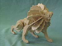 طرح قالب پازل شیر برش سه بعدی لیزری فایل jpg - laser cut 3d puzzle lion template - برای دستگاه CNC چوب و لیزر (سی ان سی)