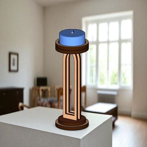 طرح برش لیزری سه بعدی چوبی جاشمعی نیاز - laser cut 3d wooden tealight holder - برای دستگاه CNC چوب و لیزر (سی ان سی)