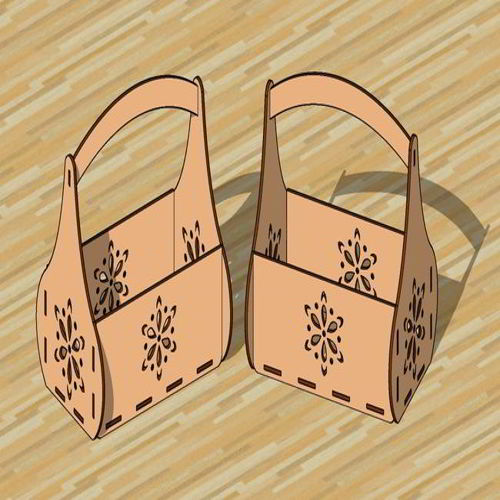 طرح برش لیزری سبد گل جعبه گل رز سبد هدیه - laser cut 3mm floral basket rose box gift basket ve - برای دستگاه CNC چوب و لیزر (سی ان سی)