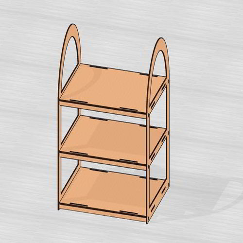 طرح برش لیزری طبقه نمایشگر پایه قفسه - laser cut 3 tier display stand shelf - برای دستگاه CNC چوب و لیزر (سی ان سی)