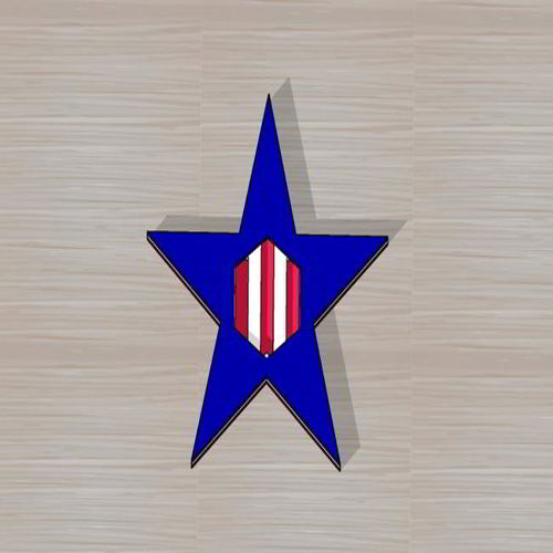 طرح برش لیزری چهارم ژوئیه نشان - laser cut 4th of july badge - برای دستگاه CNC چوب و لیزر (سی ان سی)