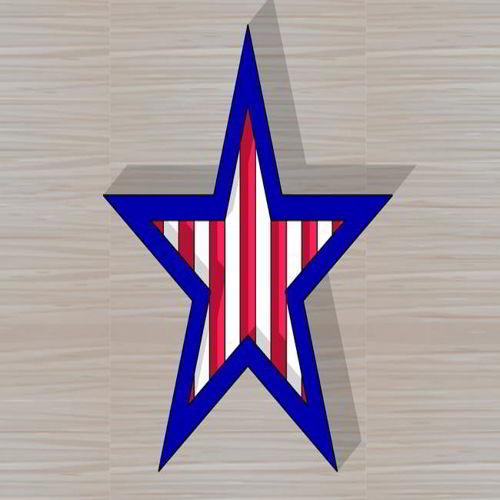 طرح برش لیزری چهارم ژوئیه تزئین نشان - laser cut 4th of july decoration badge - برای دستگاه CNC چوب و لیزر (سی ان سی)