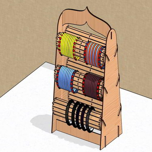 طرح برش لیزری 6 طبقه میله النگو پایه - laser cut 6 tier bar bangle stand ve - برای دستگاه CNC چوب و لیزر (سی ان سی)