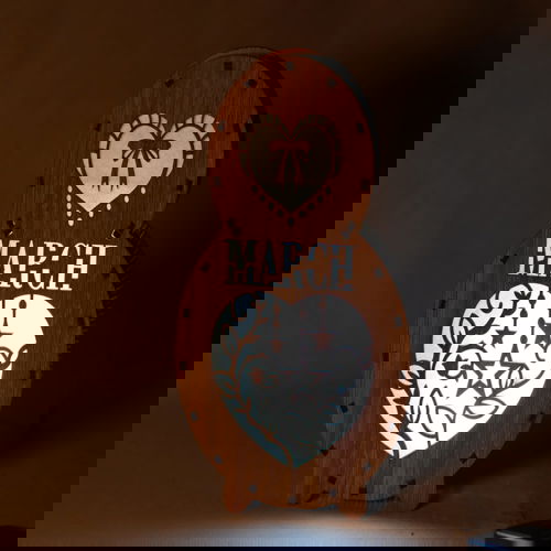 طرح چراغ روز زنان هشتم مارس برش لیزری دکوراسیون - laser cut 8 march lamp women day decor ve - برای دستگاه CNC چوب و لیزر (سی ان سی)