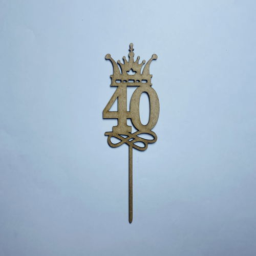 طرح برش لیزری کیک چهلمین رویه - laser cut 40th cake topper ve - برای دستگاه CNC چوب و لیزر (سی ان سی)