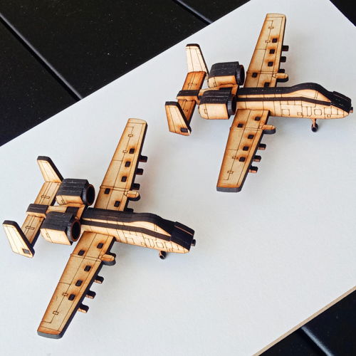طرح قالب هواپیمای سه بعدی برش با لیزر صاعقه گرگ - laser cut a 10 thunderbolt warthog 3d aircraft template ve - برای دستگاه CNC چوب و لیزر (سی ان سی)