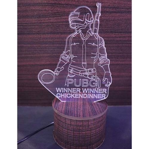 طرح لامپ پابجی موبایل لامپ اکریلیک برش لیزری سه بعدی - laser cut acrylic 3d illusion lamp pubg mobile lamp - برای دستگاه CNC چوب و لیزر (سی ان سی)