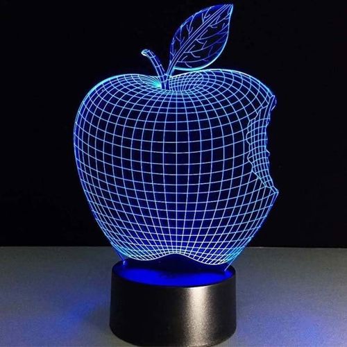 طرح برش لیزری اکریلیک سیب سه بعدی توهم چراغ شب طراحی - laser cut acrylic apple 3d illusion night light lamp design ve - برای دستگاه CNC چوب و لیزر (سی ان سی)