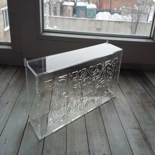 طرح جعبه تزئینی اکریلیک برش لیزری با درب الگو - laser cut acrylic decorative box with lid template - برای دستگاه CNC چوب و لیزر (سی ان سی)