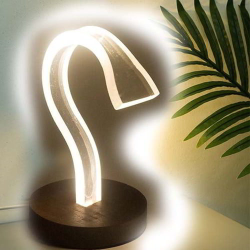 طرح چراغ مطالعه کنار تخت با برش لیزری اکریلیک موج بر سه بعدی لامپ توهمی - laser cut acrylic waveguide bedside reading lamp 3d illusion lamp - برای دستگاه CNC چوب و لیزر (سی ان سی)