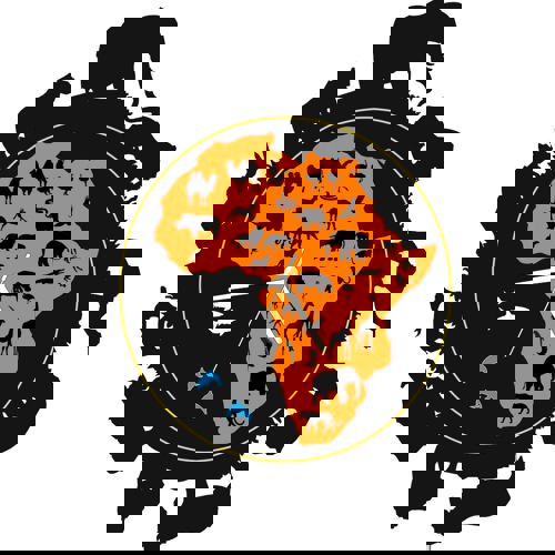 طرح ساعت آفریقایی برش لیزری - laser cut africa clock ve - برای دستگاه CNC چوب و لیزر (سی ان سی)