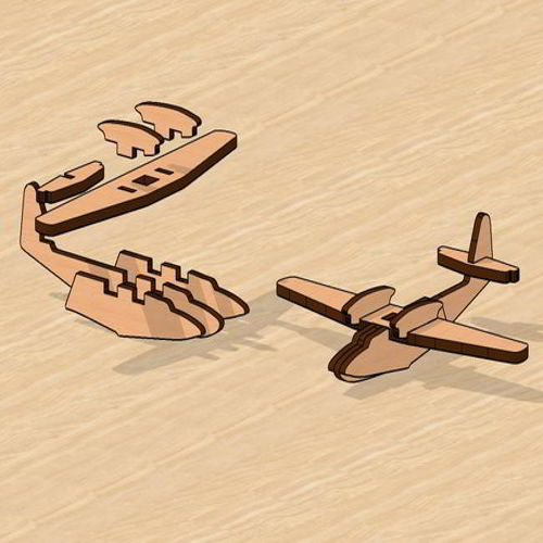 طرح مدل چوبی هواپیمای برش لیزری دورنیه - laser cut aircraft dornier do wooden model - برای دستگاه CNC چوب و لیزر (سی ان سی)