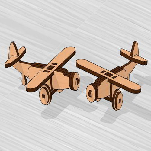 طرح هواپیمای برش لیزری اسباب‌بازی چوبی وسیله ساخت - laser cut airplane wooden toy ve - برای دستگاه CNC چوب و لیزر (سی ان سی)