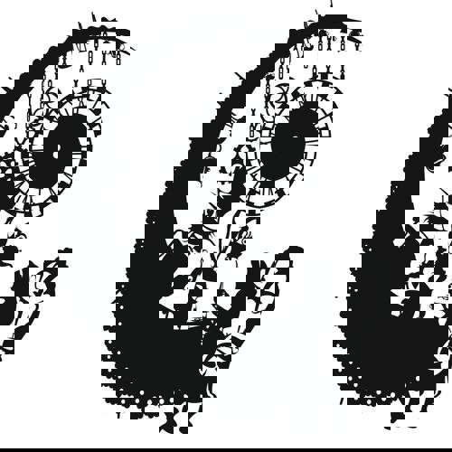 طرح ساعت دیواری آلیس در سرزمین عجایب با برش لیزری - laser cut alice in wonderland wall clock ve - برای دستگاه CNC چوب و لیزر (سی ان سی)