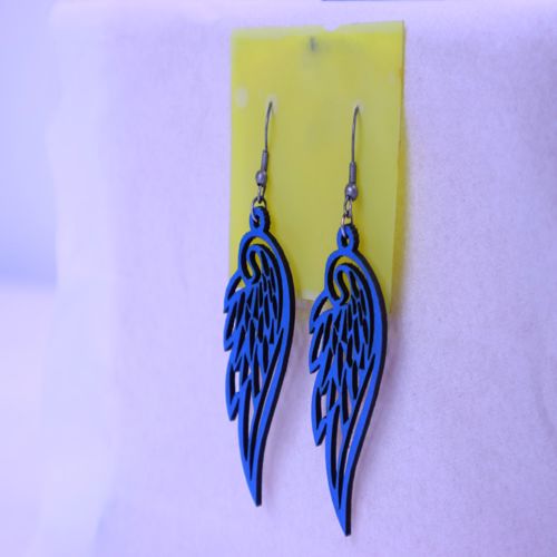 طرح گوشواره‌های بال فرشته برش لیزری - laser cut angel wing earrings - برای دستگاه CNC چوب و لیزر (سی ان سی)